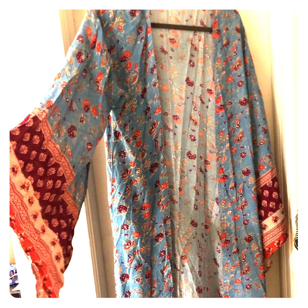 Light Blue Floral Kimono